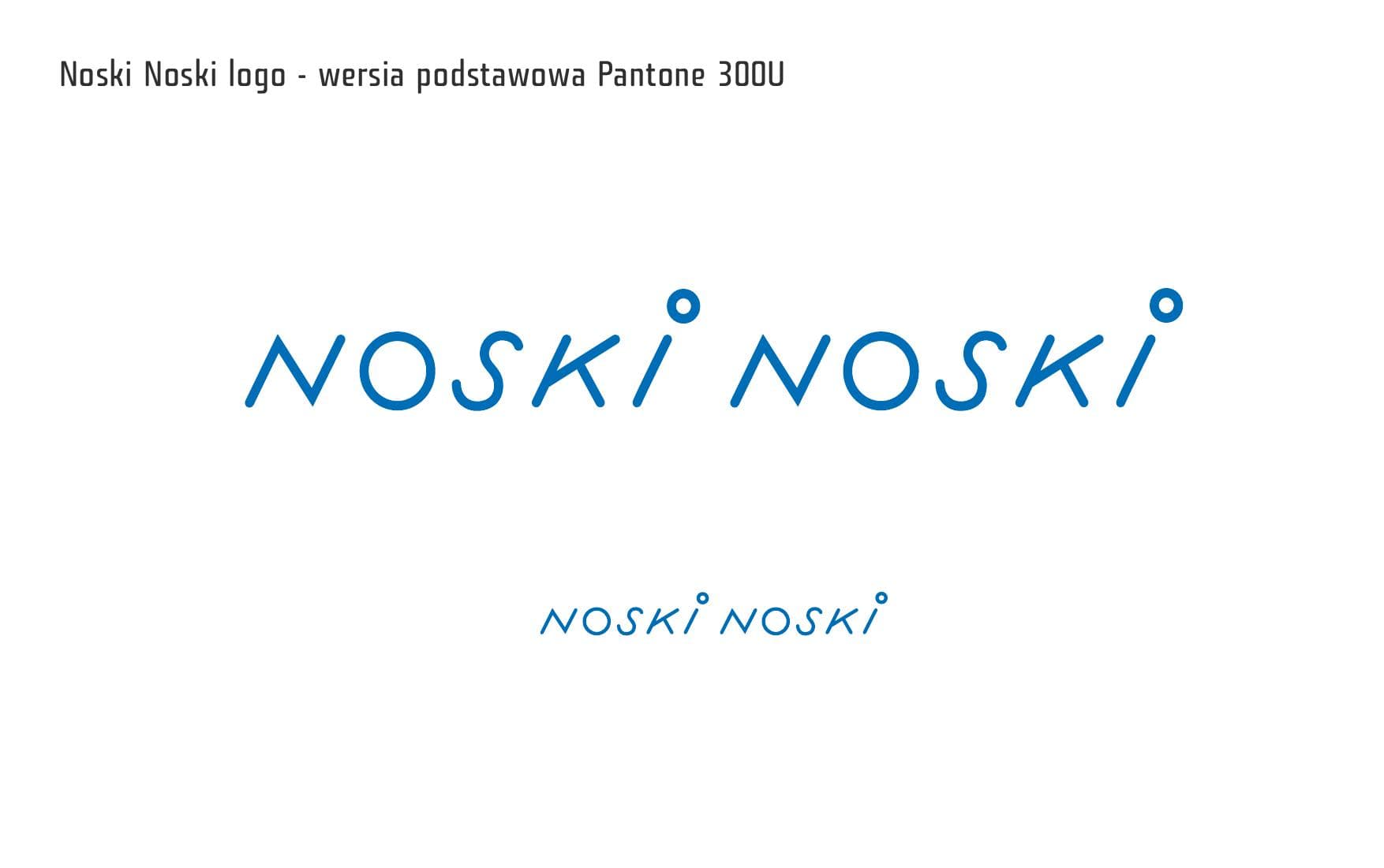 Logo Noski Noski — wersja podstawowa pozioma, niebieski, 2015.